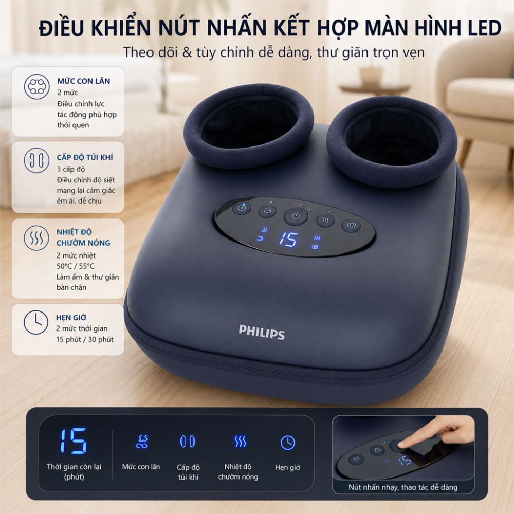 Máy massage chân Philips PPM6333 - Hàng chính hãng