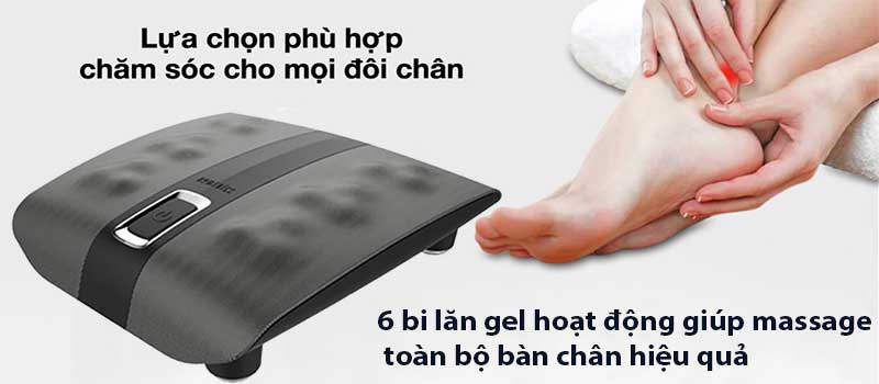 Thiết kế 6 bi lăn gel của Máy massage chân Homedics FMS-271HA