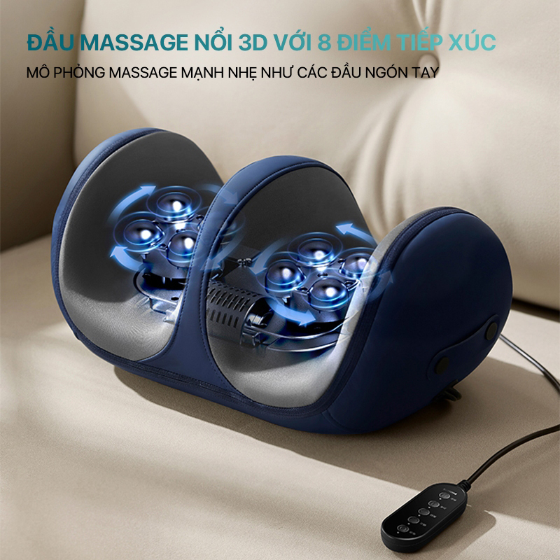 8 đầu massage 3D mô phỏng bàn tay người cho khả năng xoa bóp đạt hiệu quả cao