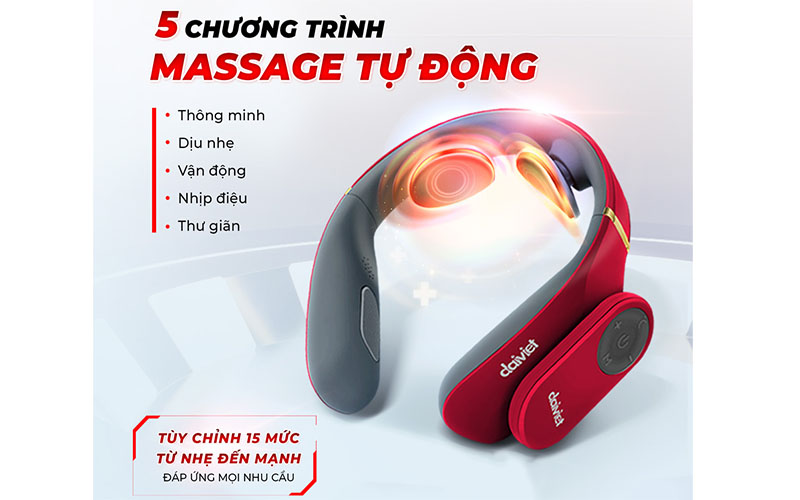 5 chương trình massage của Máy massage cổ xung điện Đại Việt DVMG-00003