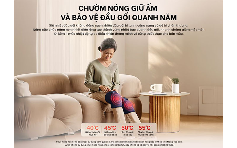 Chức năng chườm nóng của Máy massage đầu gối SKG W3