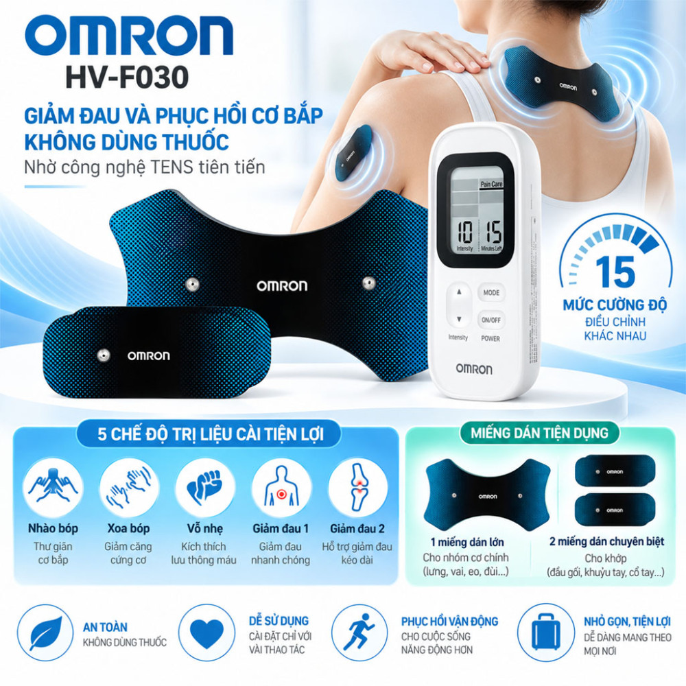 Máy massage xung điện trị liệu Omron HV-F030 - Hàng chính hãng