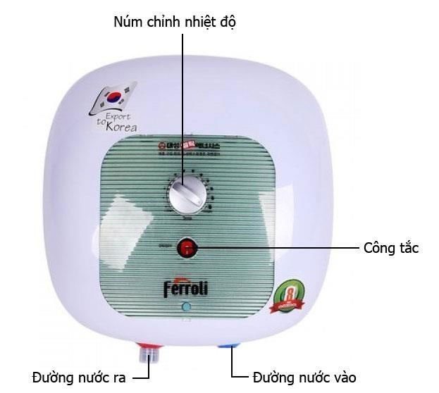 Chi tiết của máy nước nóng Ferroli Cubo 30L Export