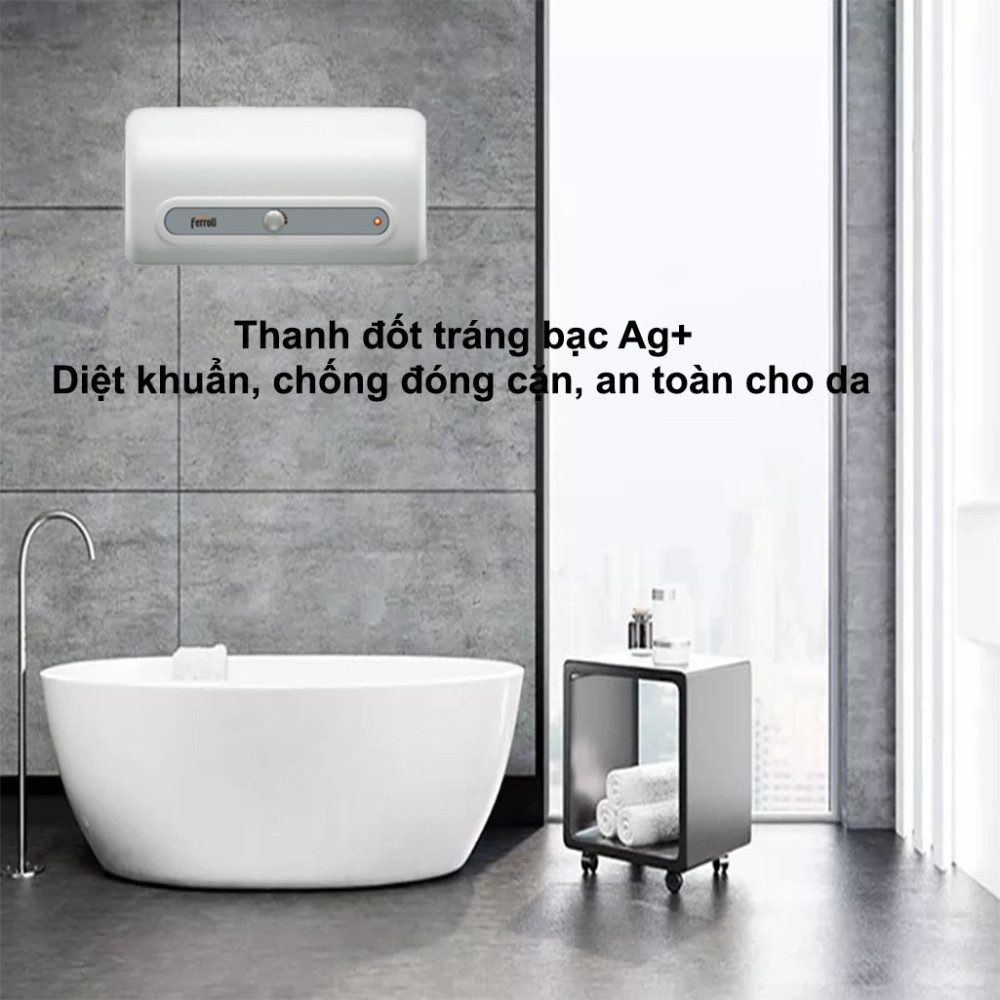 Máy nước nóng gián tiếp Ferroli QQ-AG+ 15L Công nghệ Ag+ bảo vệ sức khỏe