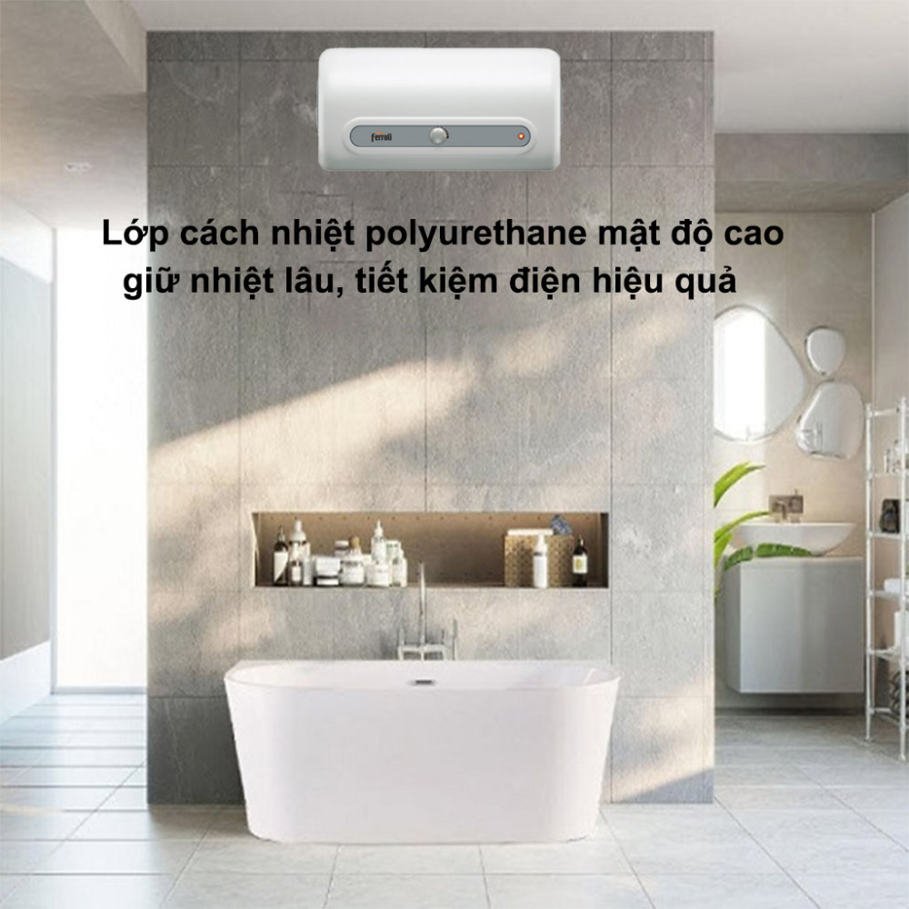 Máy nước nóng gián tiếp Ferroli QQ-AG+ 15L thiết kế lớp cách nhiệt cao cấp