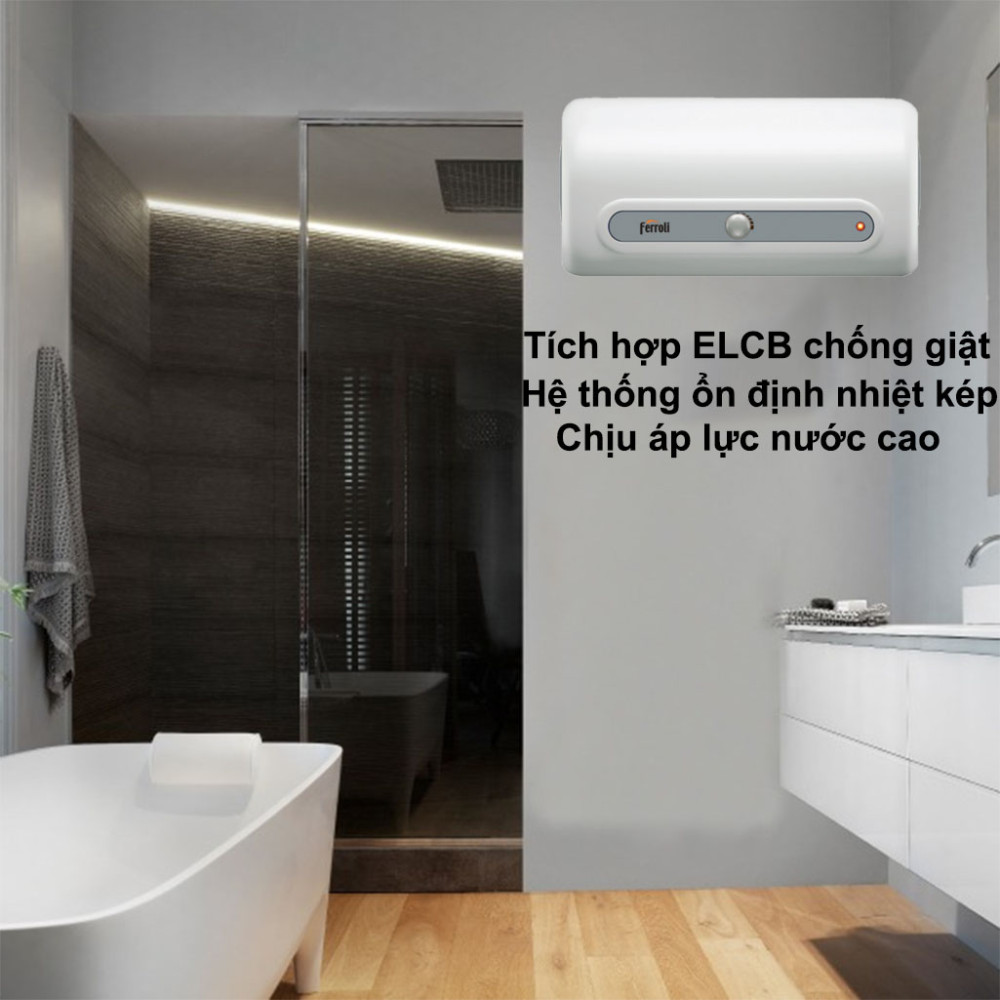 Máy nước nóng gián tiếp Ferroli QQ-AG+ 15L tích hợp tính năng an toàn