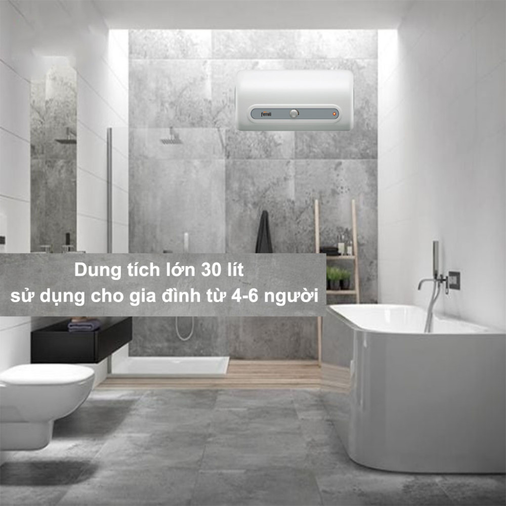Máy nước nóng gián tiếp Ferroli QQ-AG+ 30L thiết kế nút điều khiển đơn giản