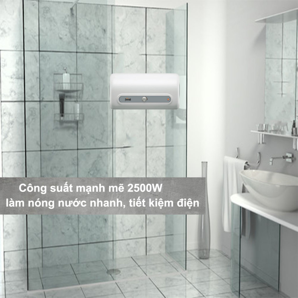 Máy nước nóng gián tiếp Ferroli QQ-AG+ 30L hoạt động với công suất mạnh mẽ 