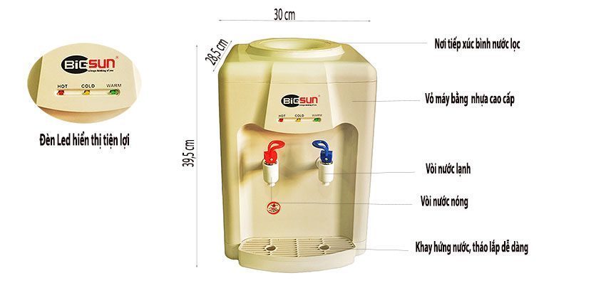 Chi tiết của máy nước nóng lạnh BigSun BW-75DEC