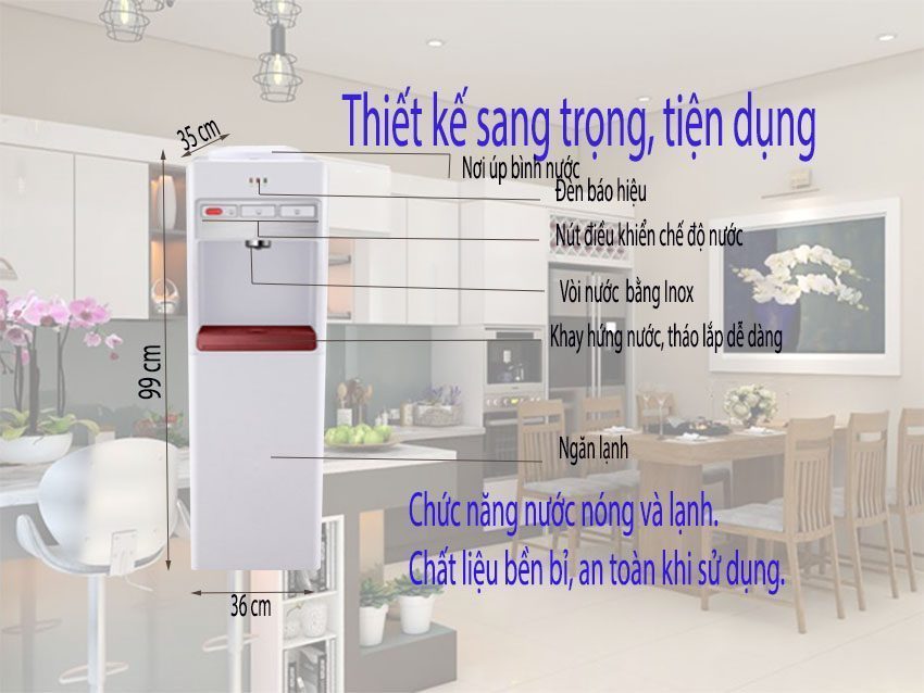 Chi tiết của máy nước nóng lạnh Kangaroo KG33A3