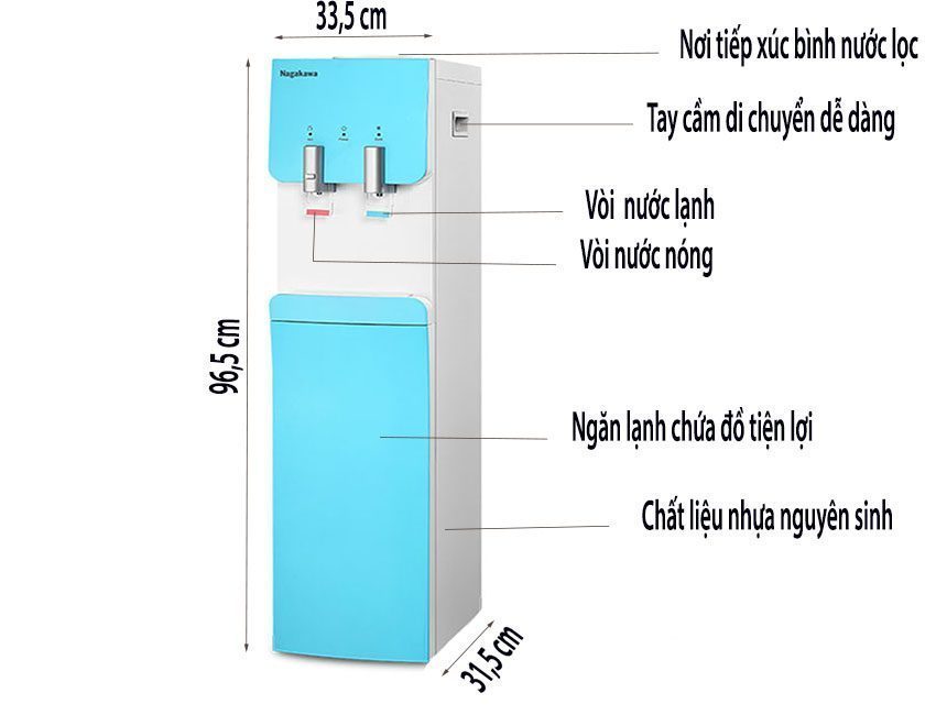 Chi tiết của máy nước nóng lạnh Nagakawa NAG1101