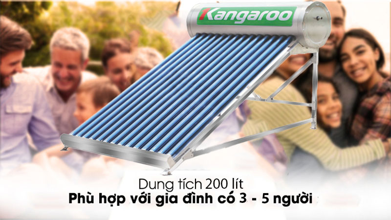 Dung tích thùng chứa của Máy nước nóng năng lượng mặt trời Kangaroo PT2022