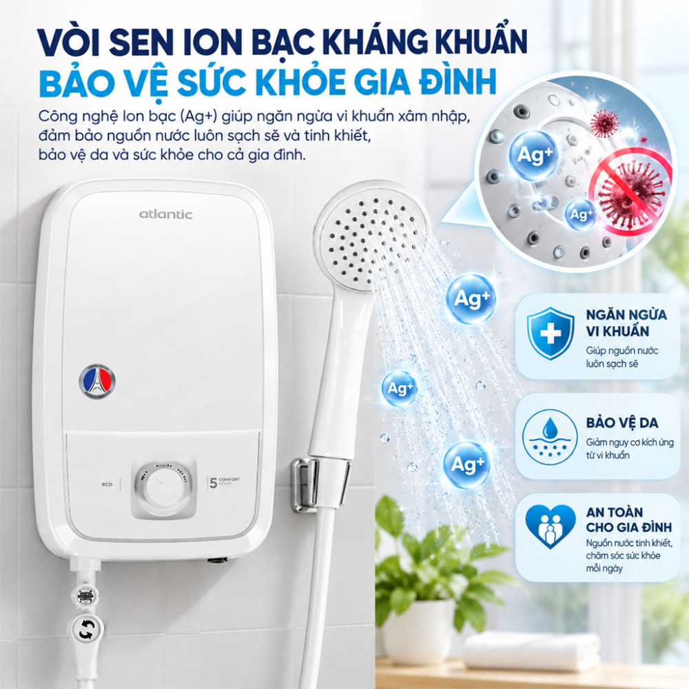 Máy nước nóng trực tiếp Atlantic TEMPO LITE 5000 - Hàng chính hãng