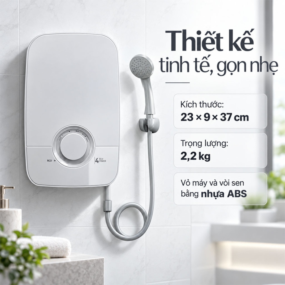 Máy nước nóng trực tiếp Atlantic LONA LITE 4000 - Hàng chính hãng