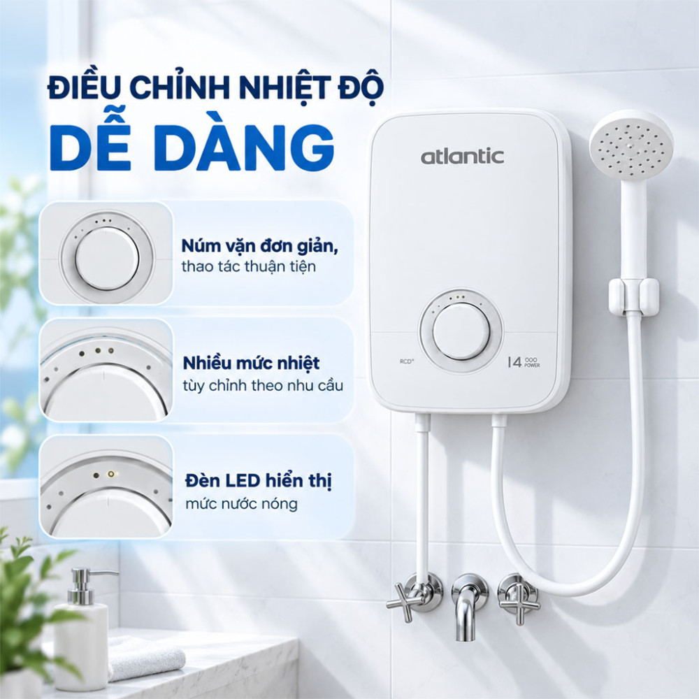Máy nước nóng trực tiếp Atlantic LONA LITE 4000 PU - Hàng chính hãng