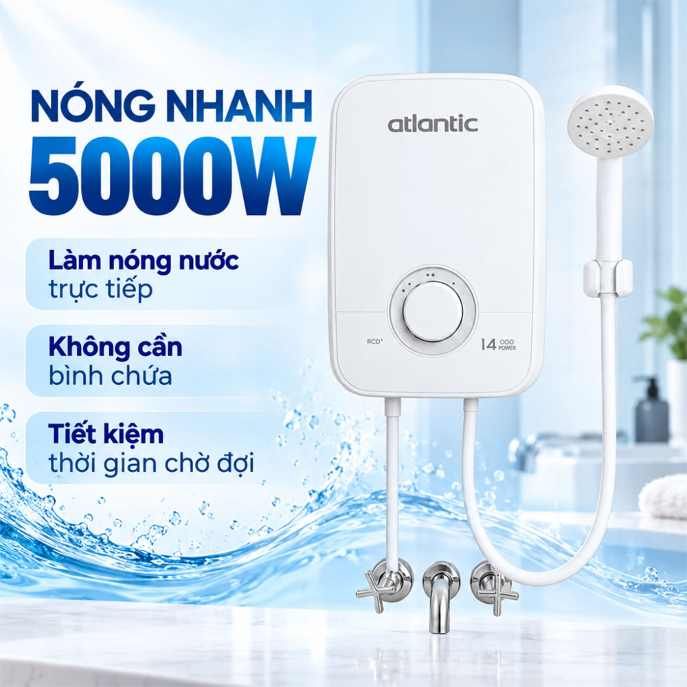 Máy nước nóng trực tiếp Atlantic LONA LITE 5000 - Hàng chính hãng