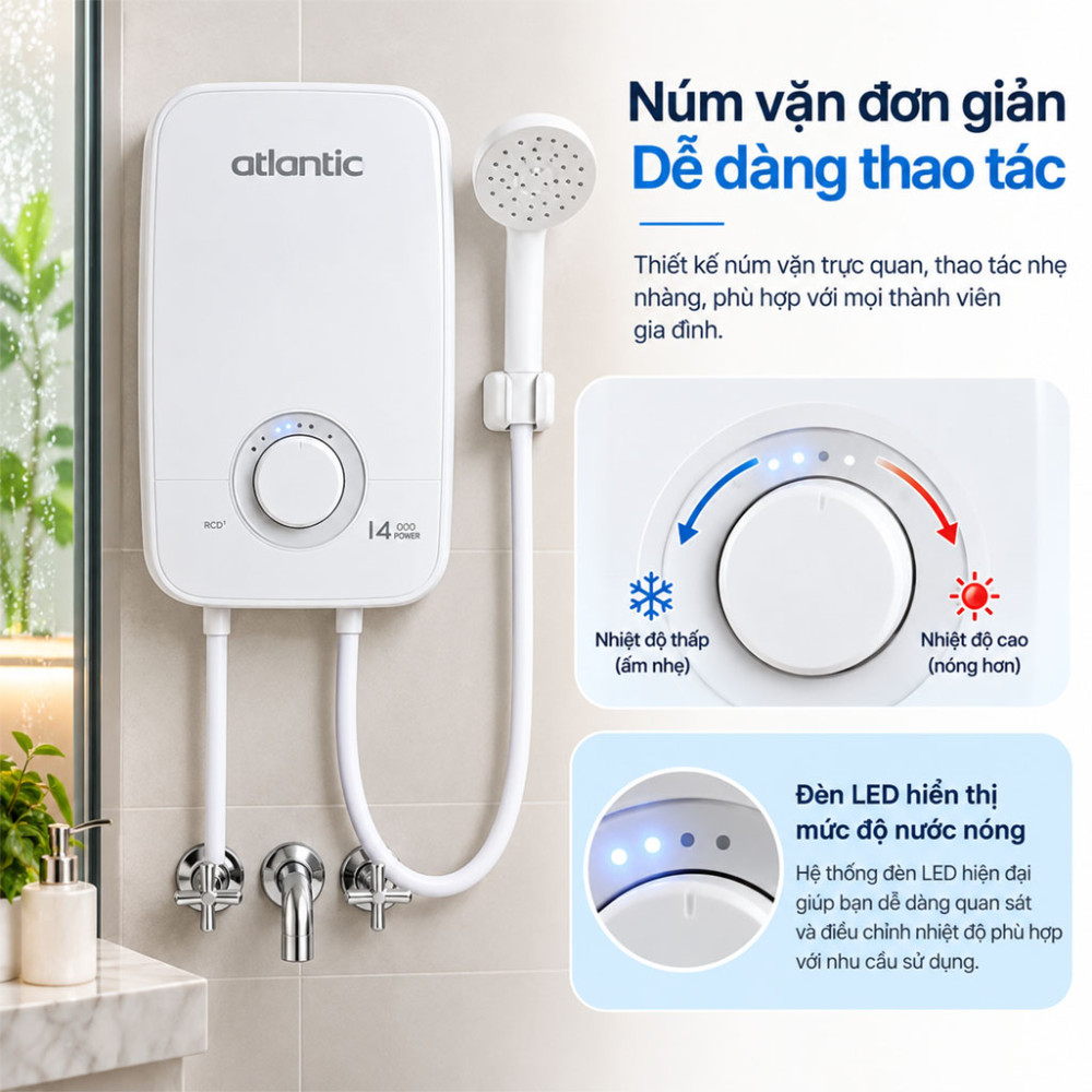 Máy nước nóng trực tiếp Atlantic LONA LITE 5000 - Hàng chính hãng