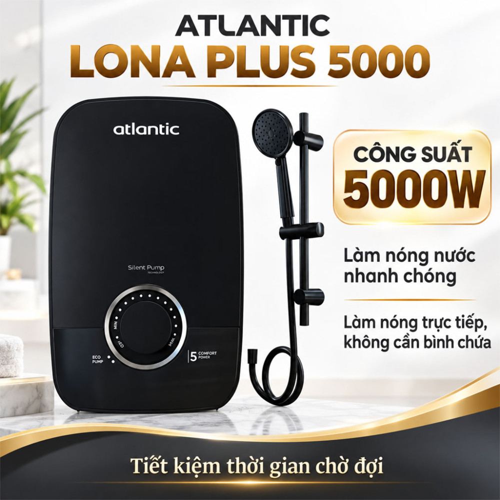 Máy nước nóng trực tiếp Atlantic LONA PLUS 5000 - Hàng chính hãng
