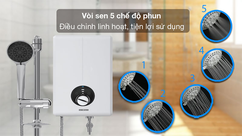 Vòi sen của Máy nước nóng trực tiếp Stiebel Eltron 4500W XGP-45-EC 