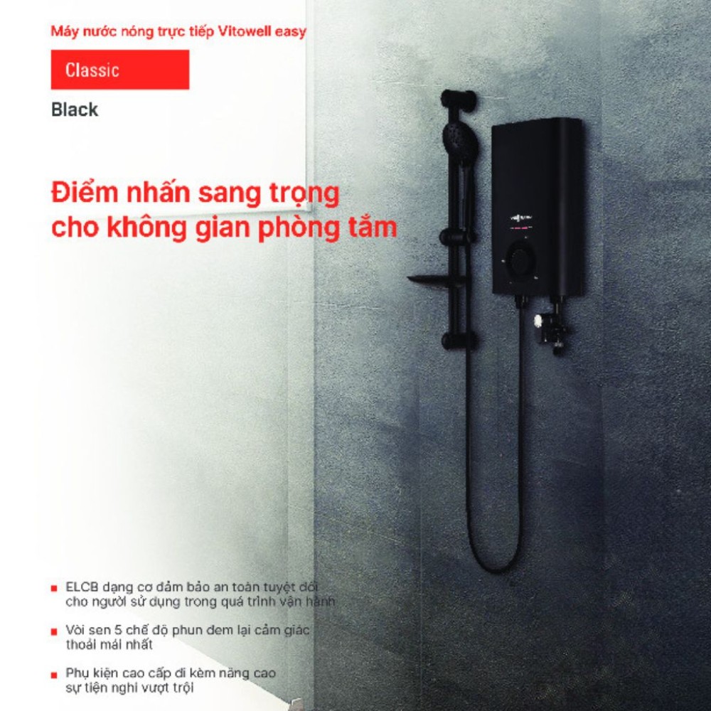 Máy nước nóng trực tiếp Viessmann Vitowell Easy Classic P145P-V BLACK - Hàng chính hãng