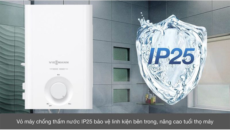 Độ bền máy cao nhờ lớp vỏ chống thấm nước IP25