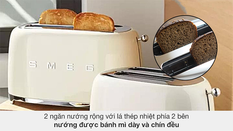 Thiết kế của Máy nướng bánh mì Smeg TSF01