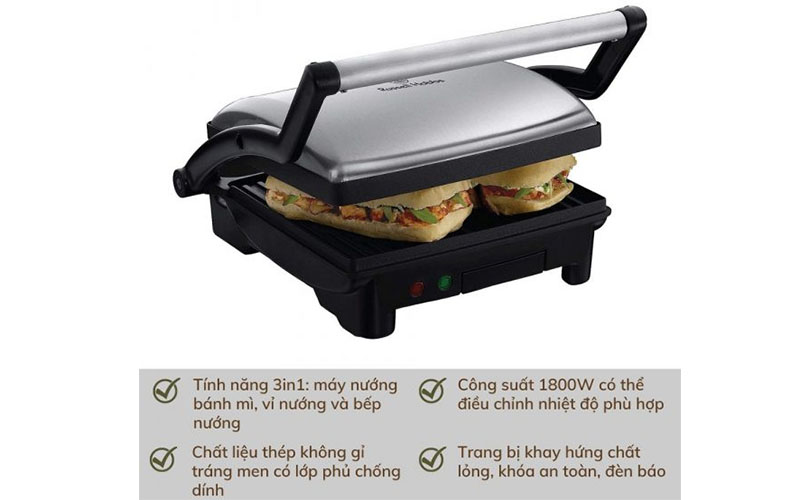 Máy nướng đa năng 3 trong 1 Russell Hobbs Panini 17888-56