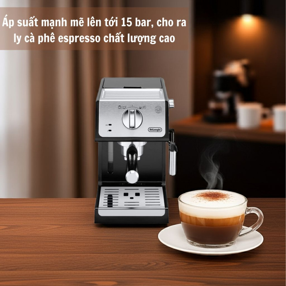 Áp suất mạnh mẽ lên tới 15 bar, cho ra ly cà phê espresso chất lượng cao