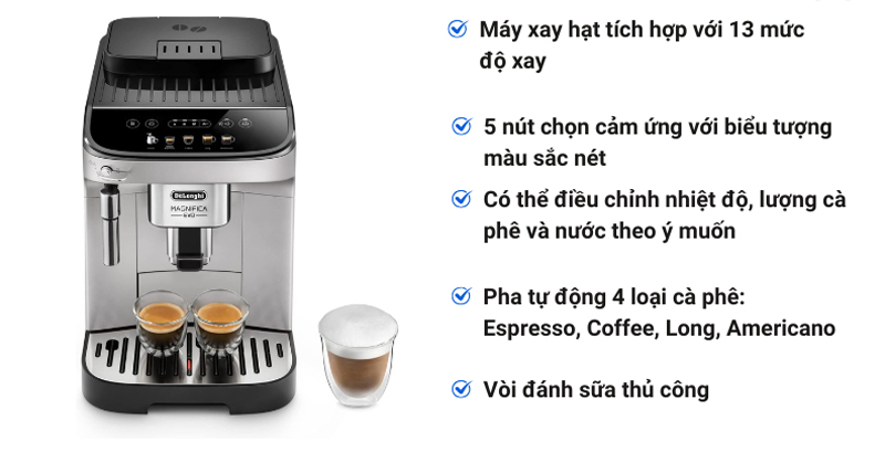 Một vài tính năng nổi bật của máy pha cà phê De'Longhi Magnifica Evo ECAM 292.33.SB