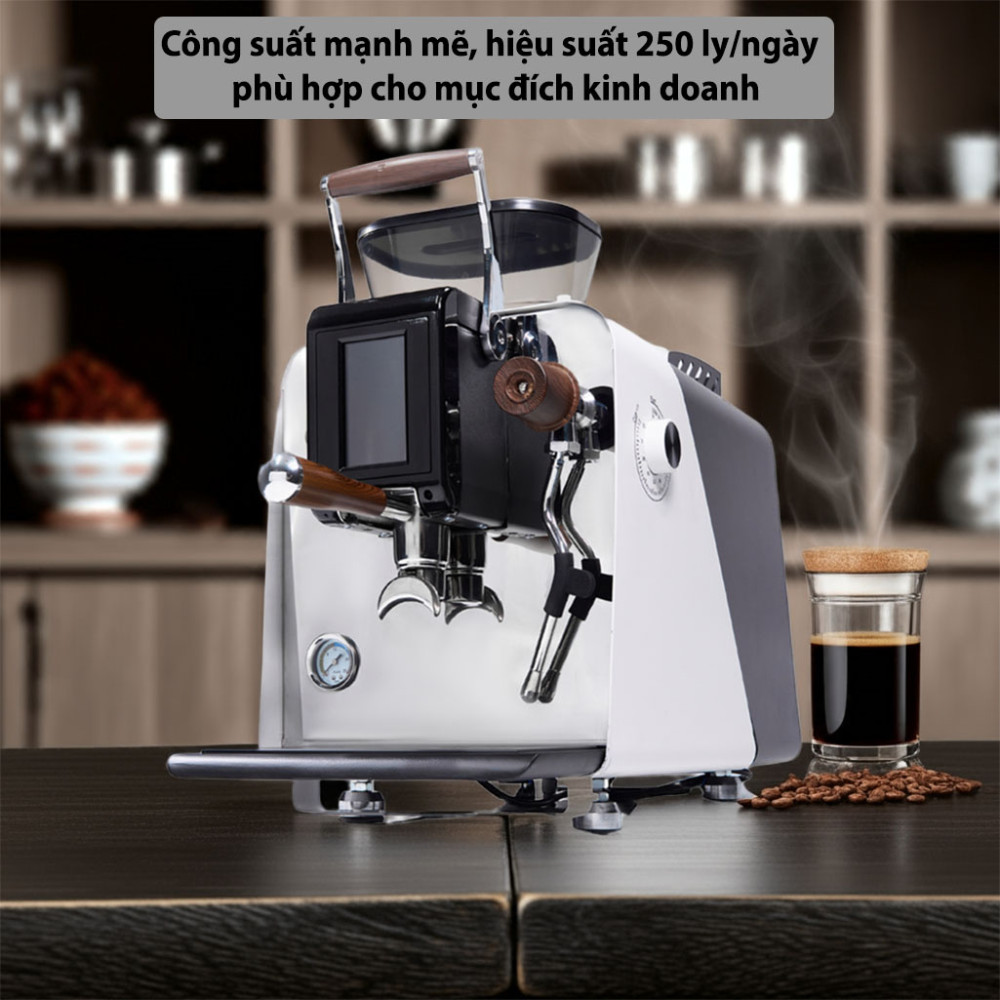 Máy pha cà phê Lacilio Simple LS-250 hoạt động với công suất mạnh mẽ, hiệu suất đáp ứng nhu cầu kinh doanh 