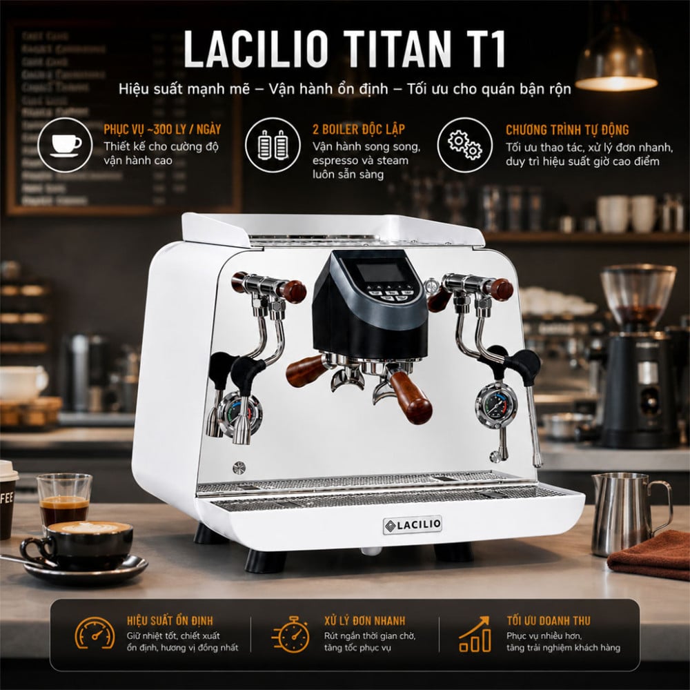 Máy pha cà phê Lacilio Titan T1 - Hàng chính hãng