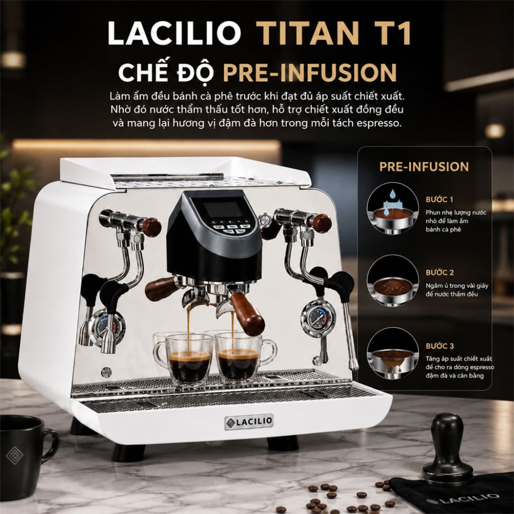 Máy pha cà phê Lacilio Titan T1 - Hàng chính hãng