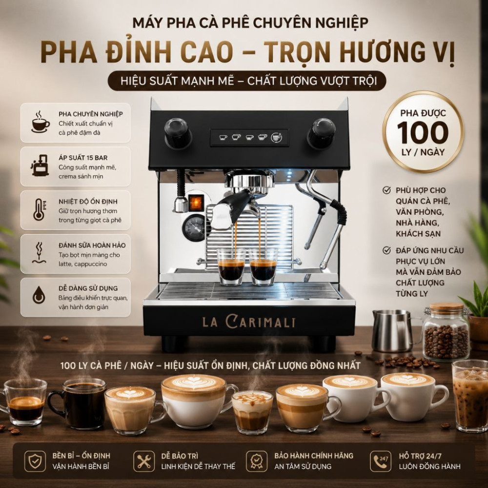 Máy pha cà phê espresso Carimali Nimble E1 Black - 1 group - Hàng chính hãng