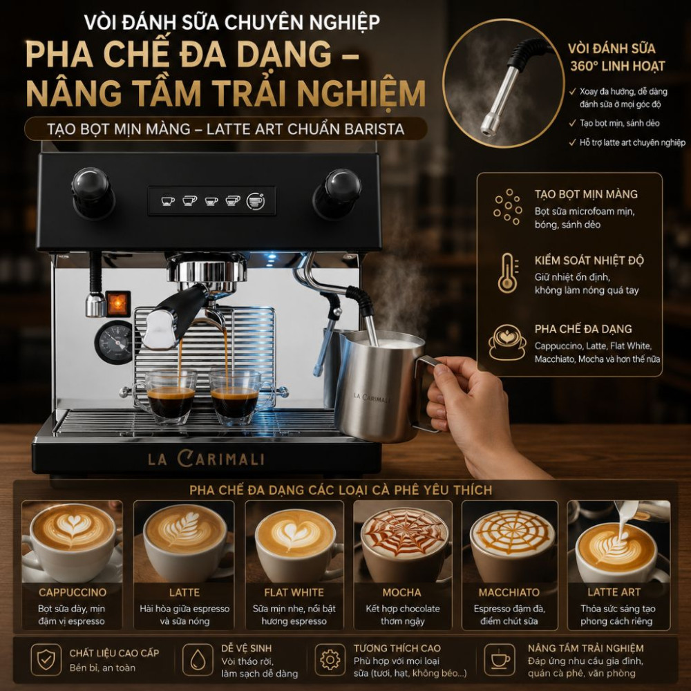 Máy pha cà phê espresso Carimali Nimble E1 Black - 1 group - Hàng chính hãng