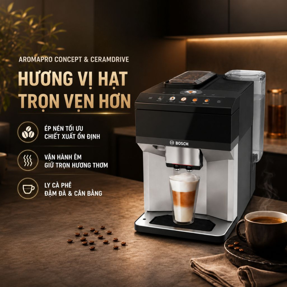 Máy pha cà phê tự động Bosch TPE40307 Series 4 VeroCafe - Hàng chính hãng