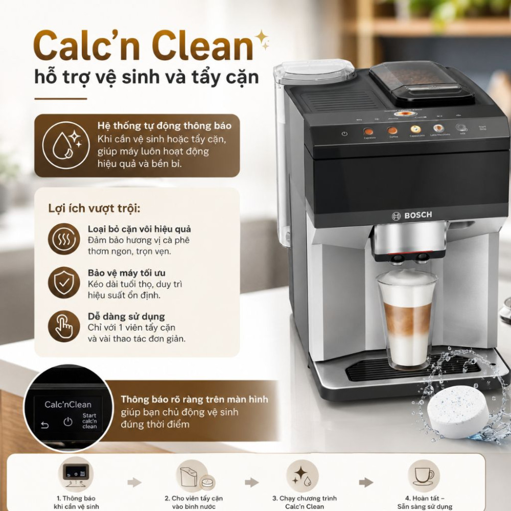 Máy pha cà phê tự động Bosch TPE40307 Series 4 VeroCafe - Hàng chính hãng