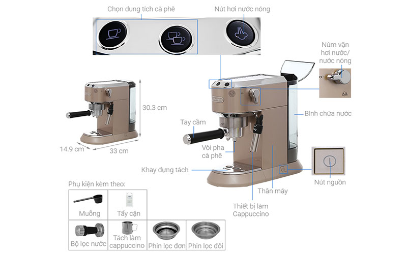 Thiết kế của Máy pha cà phê tự động DeLonghi EC785