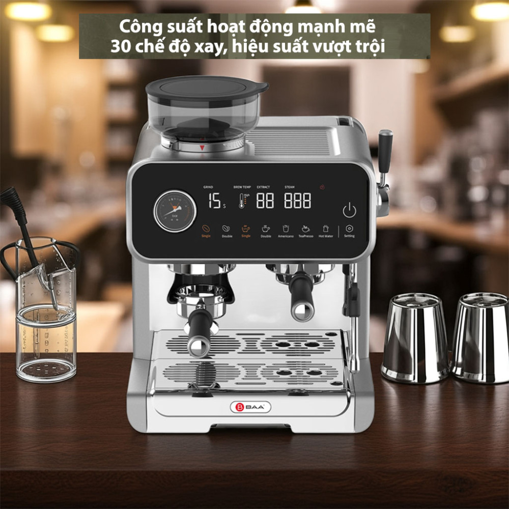 Máy pha cà phê và trà BAA 989 3100W hoạt động với công suất mạnh mẽ