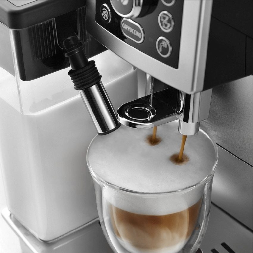 Máy pha cafe tự động Capucino Delonghi Ecam 23.466 với thiết kế vòi rót kem hiện đại