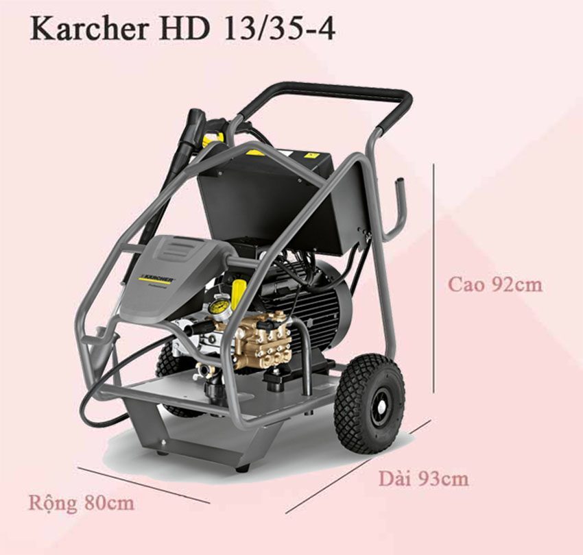 Kích thước của máy phun rửa áp lực cao Karcher HD 13/35-4 CAGE