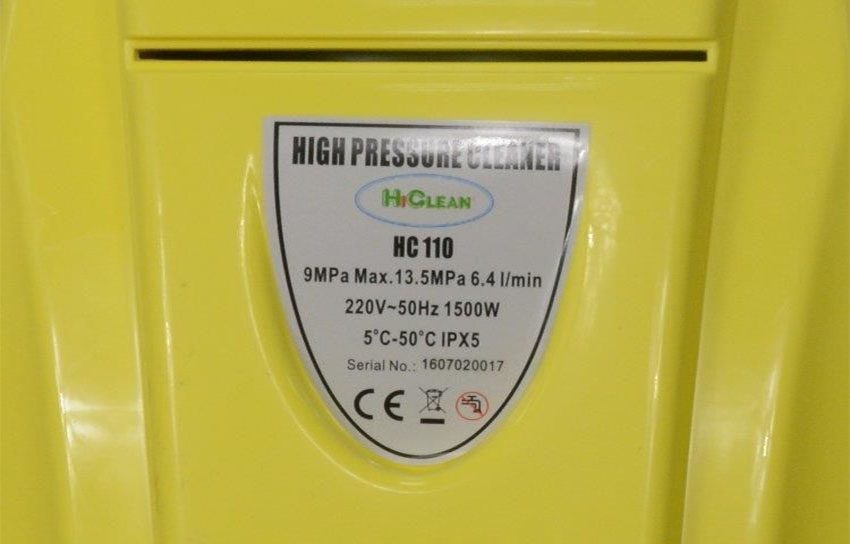 Thông số kỹ thuật của máy phun cao áp HiClean HC 110