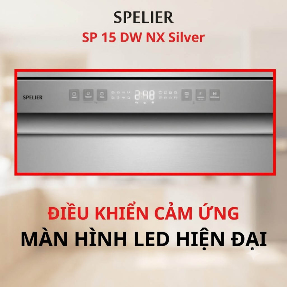 Máy rửa bát 15 bộ Spelier SP 15D NX Silver - Hàng chính hãng
