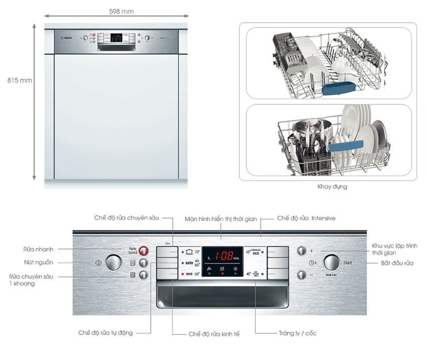 Chi tiết của máy rửa bát Bosch HMH SMI63N25EU
