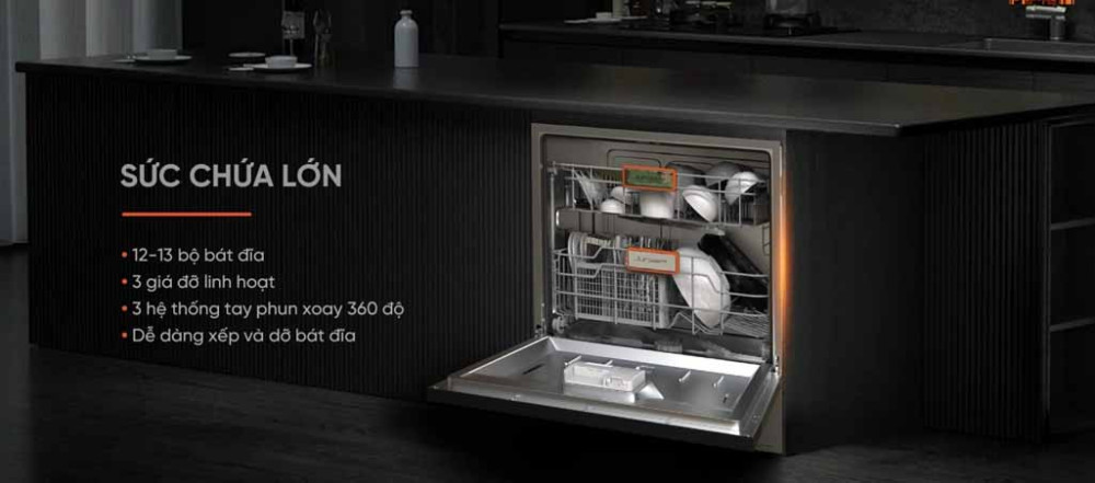 Rửa được 12 - 13 bộ chén đĩa Châu Âu