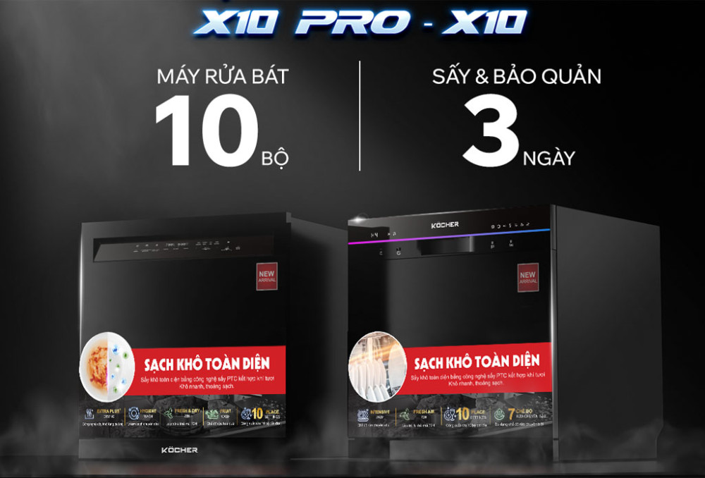 Máy rửa bát Köcher X10 - Giải phóng đôi tay, nâng tầm chất lượng sống