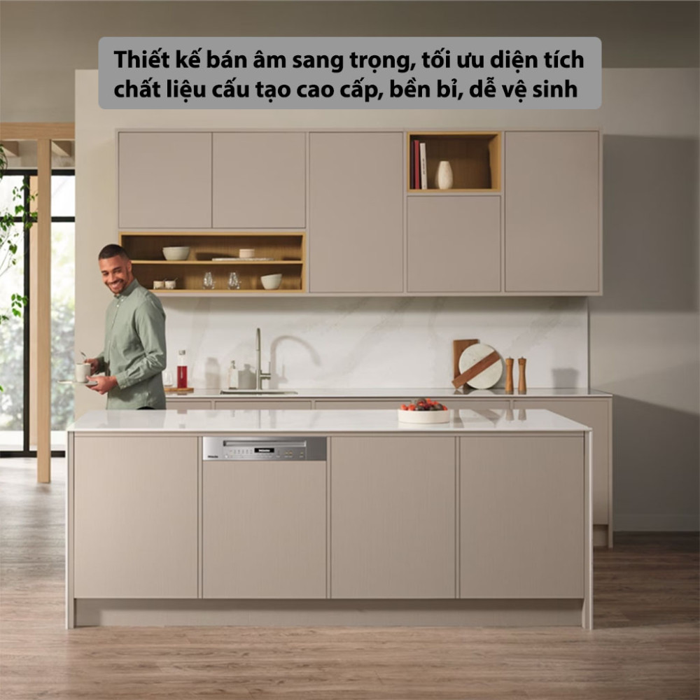 Máy rửa bát bán âm Miele G 7131 SCi CLST AutoDos thiết kế bán âm sang trọng, chất liệu bền bỉ