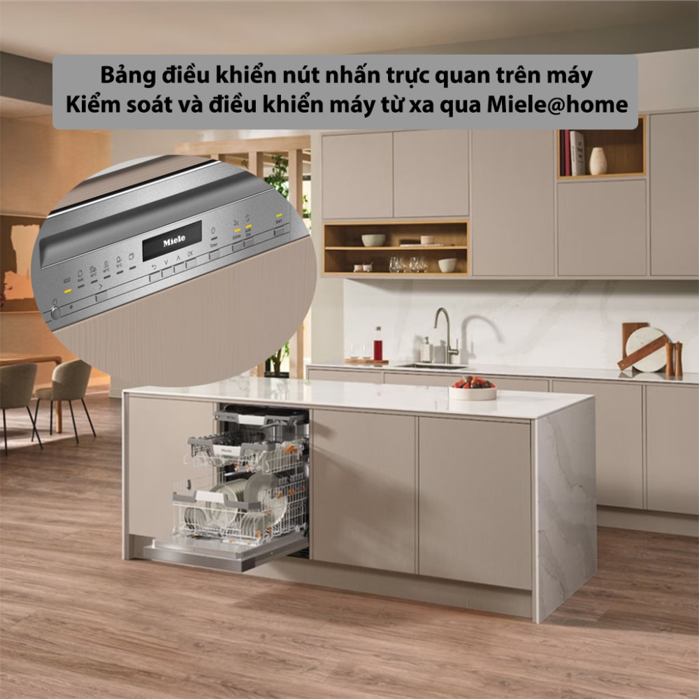 Máy rửa bát bán âm Miele G 7131 SCi CLST AutoDos điều khiển hiện đại, dễ sử dụng máy