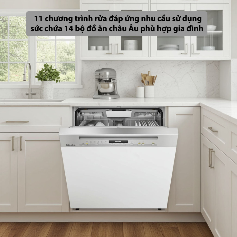 Máy rửa bát bán âm Miele G 7131 SCi CLST AutoDos 11 chương trình rửa đáp ứng nhu cầu sử dụng