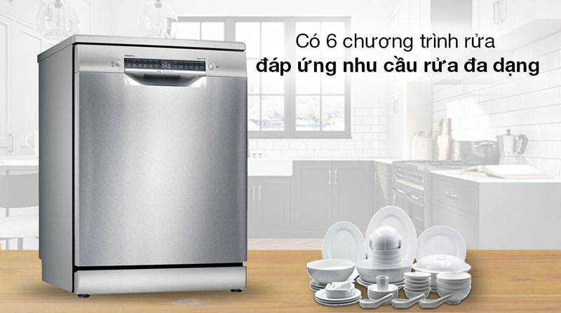 Máy được tích hợp 6 chương trình rửa để lựa chọn theo nhu cầu