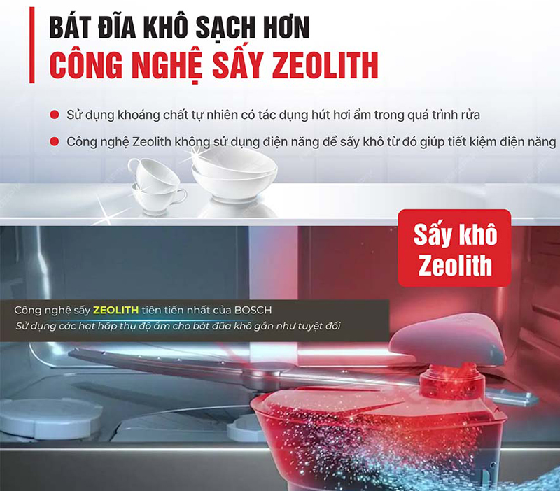 Công nghệ sấy Zeolith, sấy khô nhanh chóng, loại bỏ mùi hôi và vi khuẩn